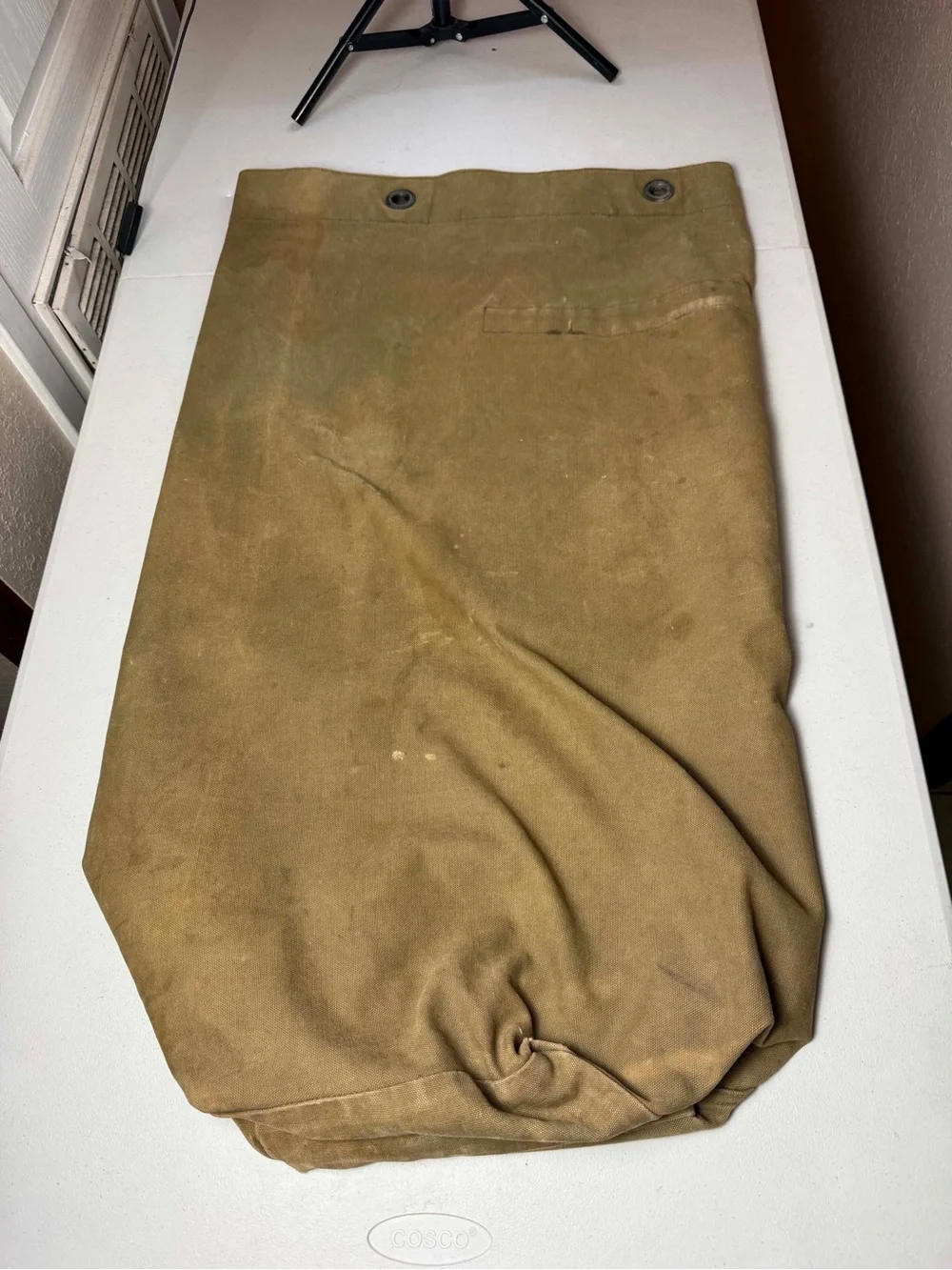 Original Vintage Military Green Thick Canvas Duffel Bag Vintage No Strap